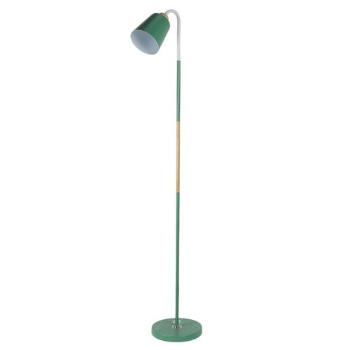 Lámpara de pie metálica con madera 24x160 cm