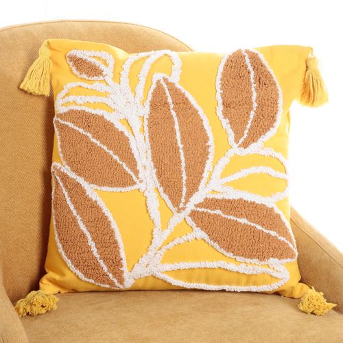 Cojín decorativo con pom pom 45x45 cm