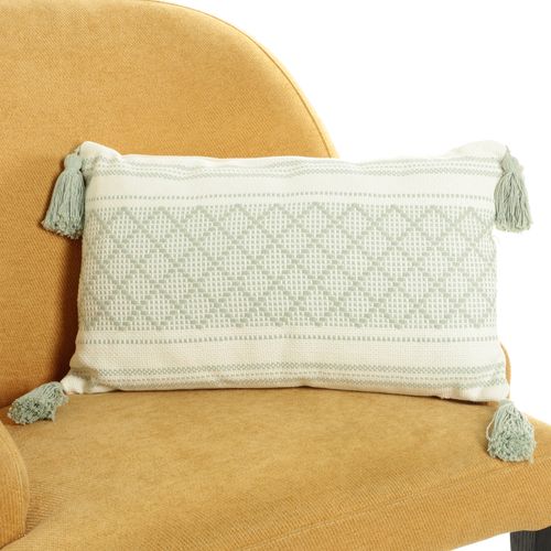 Cojín decorativo con pom pom 30x50 cm