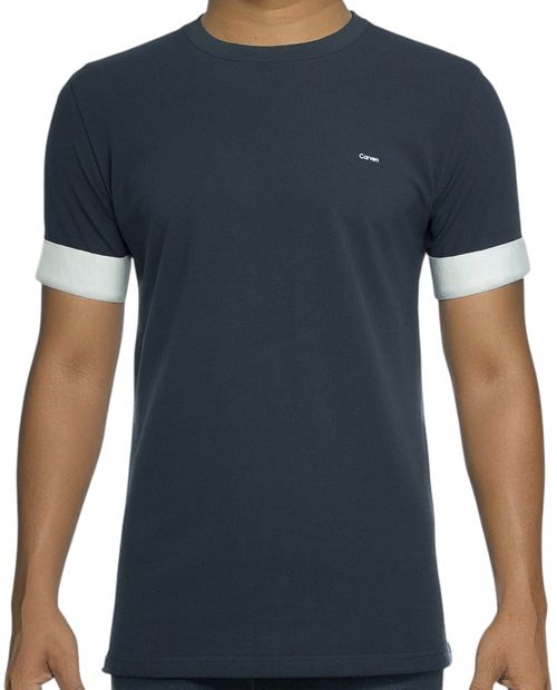 Camiseta Carven azul navy sólida para hombre