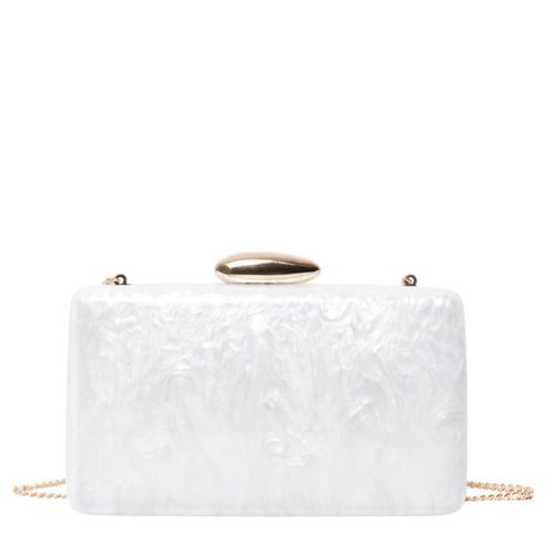 Cartera clucth Sfera color blanco para mujer