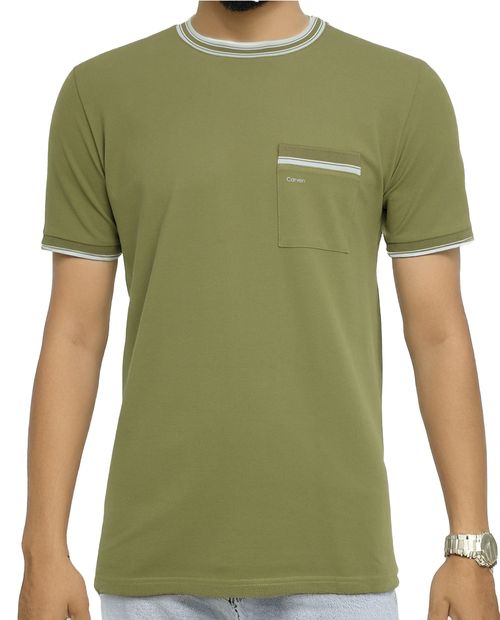 Camiseta Carven verde con ringer para hombre