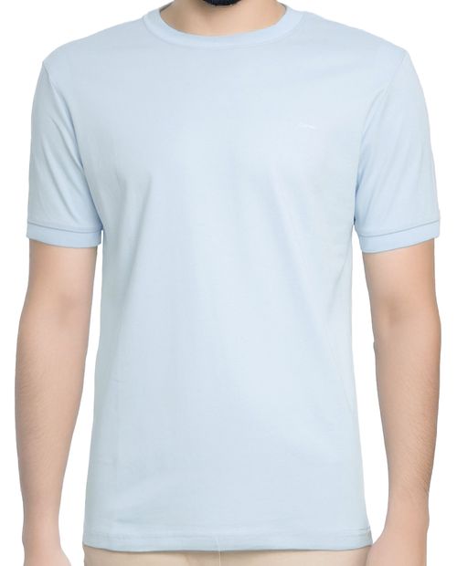 Camiseta básica Carven celeste sólida para hombre