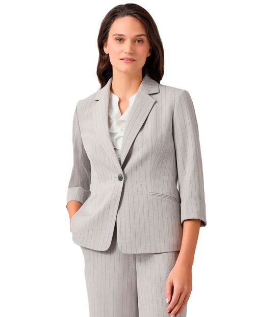 Blazer Kasper Separates rayado manga 3/4 para mujer
