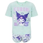 Pijama-de-2-piezas-verde-con-estampado-de-Kuroni-para-niña-104774247