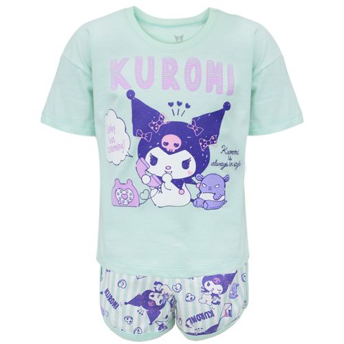 Pijama de 2 piezas verde con estampado de Kuroni para niña