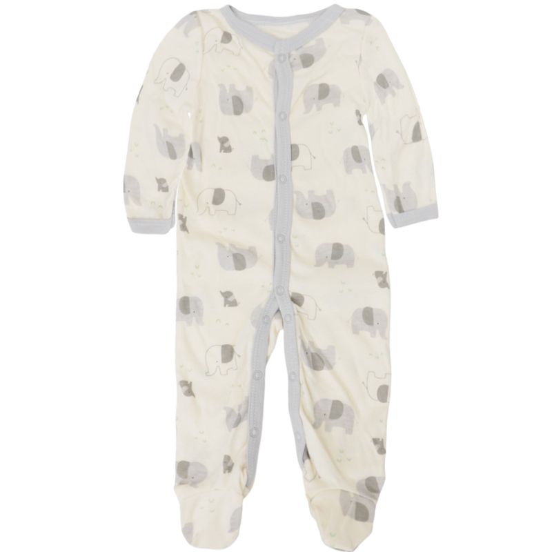Pijama-beige-con-estampado-de-elefantes-para-bebe-niño-104803134