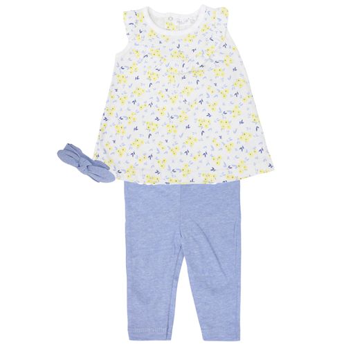 Conjunto de 3 piezas bicolor con estampado de flores para bebé niña