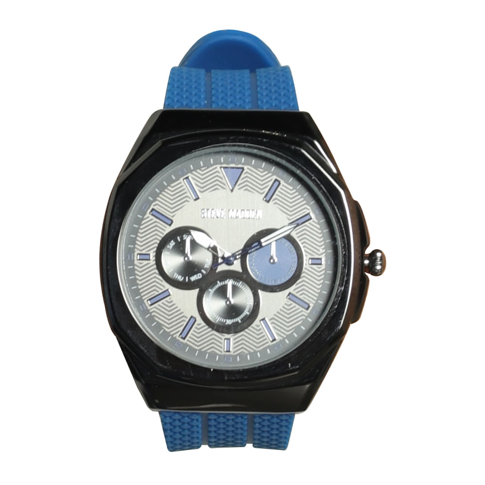 Reloj Steve Madden análogo cronógrafo silicón azul para hombre - Siman ...
