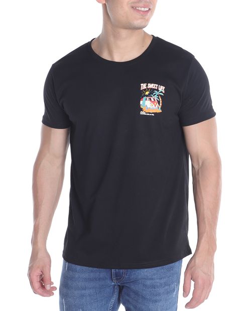 Camiseta Orange negra con estampado "The Sweet Life" para hombre