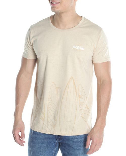 Camiseta Orange beige con estampado de surf para hombre