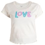 Blusa-beige-con-estampado-para-niña-104793607