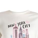 Blusa-beige-con-estampado-para-niña-104793583