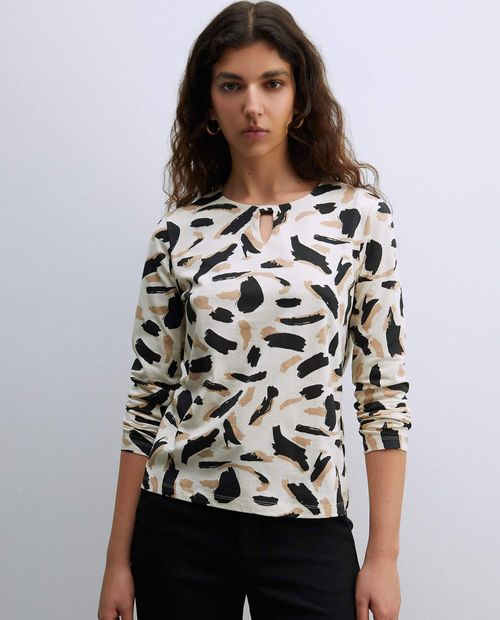 Blusa Sfera estampada manga larga para mujer