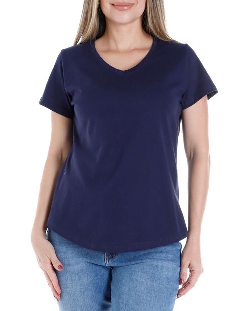 Camiseta Nicolle azul manga corta para mujer