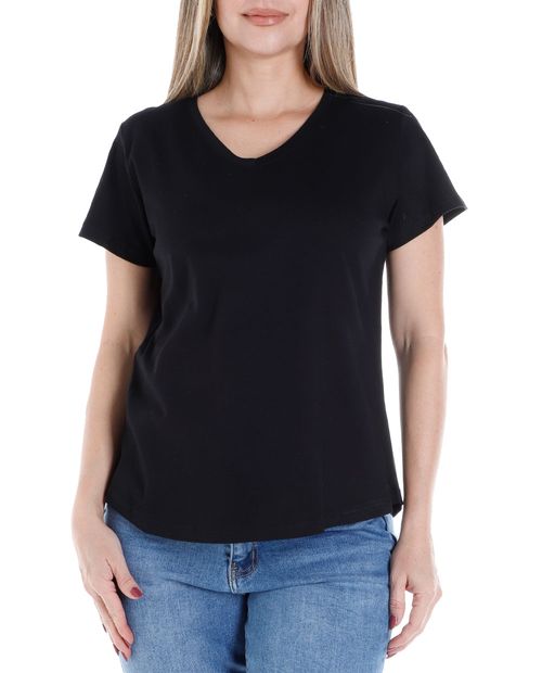 Camiseta Nicolle negro manga corta para mujer