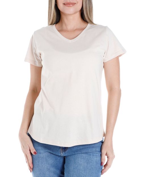 Camiseta Nicolle beige manga corta para mujer