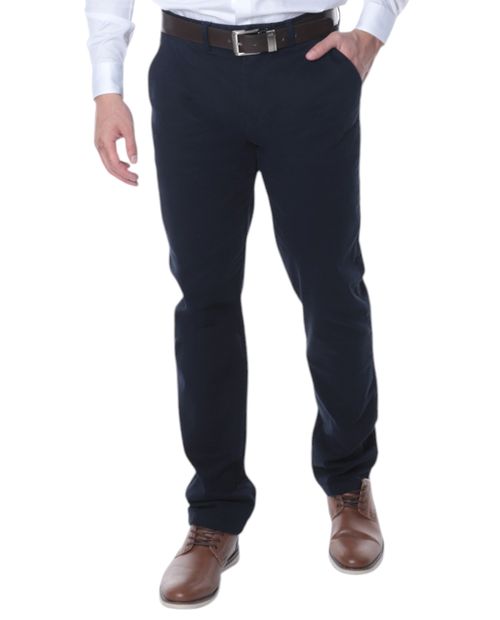 Pantalón chino twill Gents navy sólido para hombre
