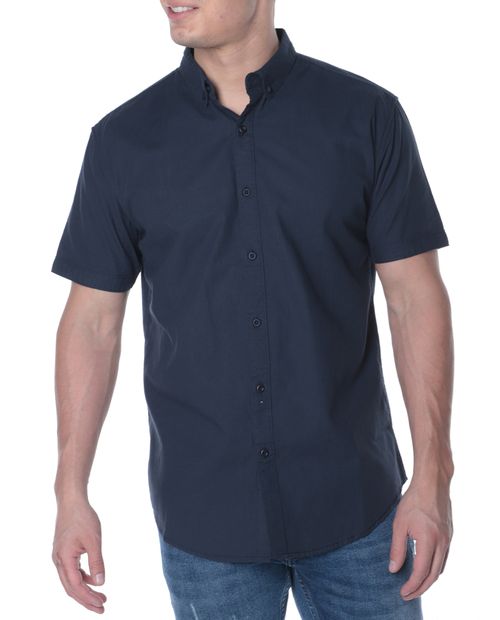 Camisa casual regular fit Gents navy sólida para hombre