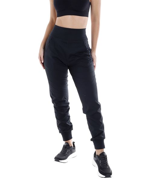 Jogger deportivo Boomerang negro sólido para mujer