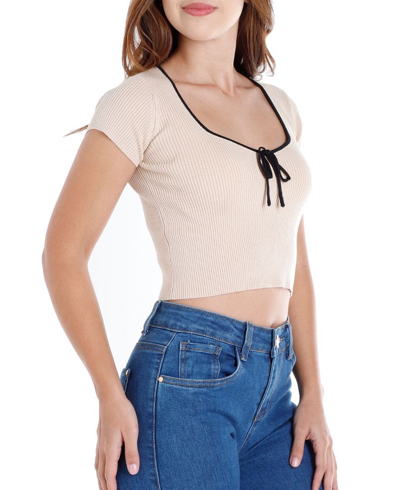 104724155-Blusa-Orange-crop-top-beige-manga-corta-para-mujer