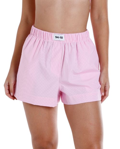 Short Orange pull on rosado de cintura alta para mujer