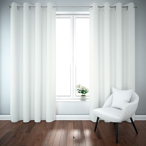 Cortina Sheer diseño sólido 2 paneles