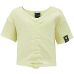 Blusa-amarilla-con-acanalado-para-niña-104785771