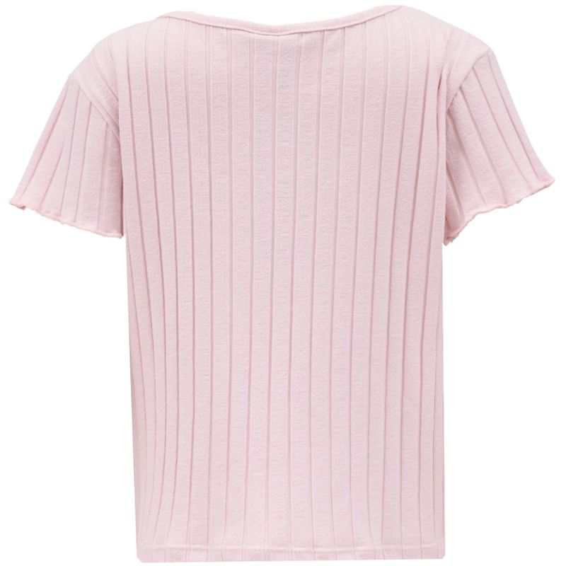 Blusa-rosada-con-acanalado-para-niña-104785763