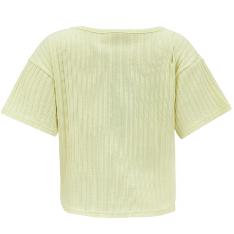 Blusa-amarilla-con-acanalado-para-niña-104785771