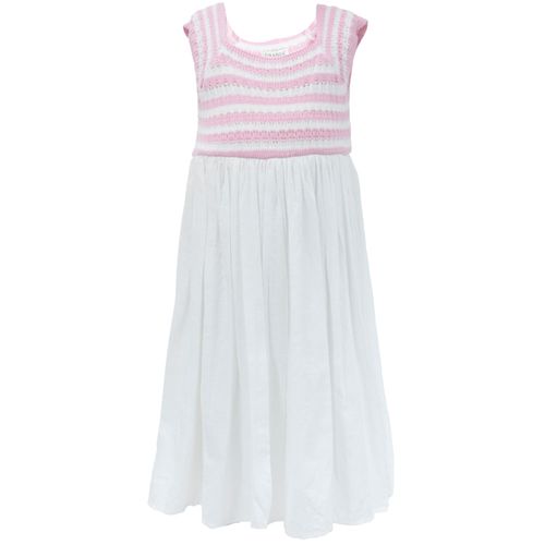 Vestido bicolor a rayas para niña