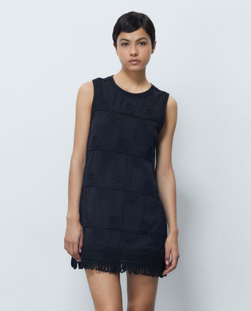 Vestido Sfera casual negro sin mangas para mujer