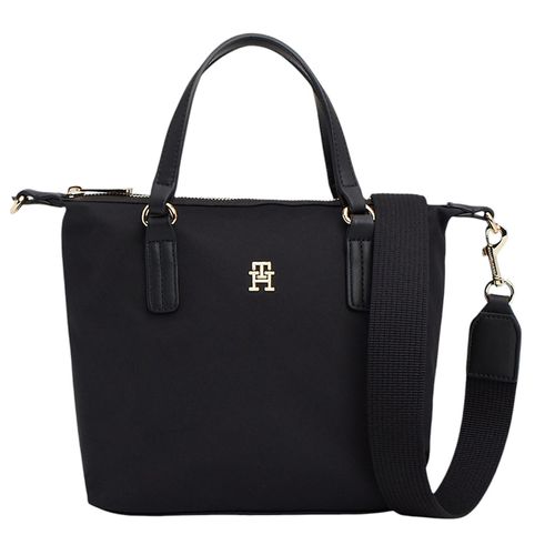 Cartera tote Tommy Hilfiger Poppy color negro para mujer