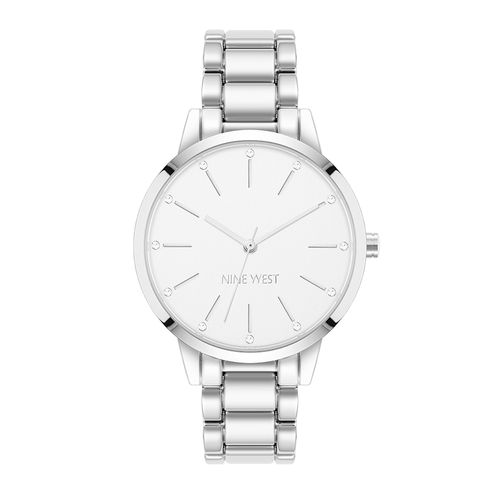 Reloj Nine West análogo metálico plateado para mujer