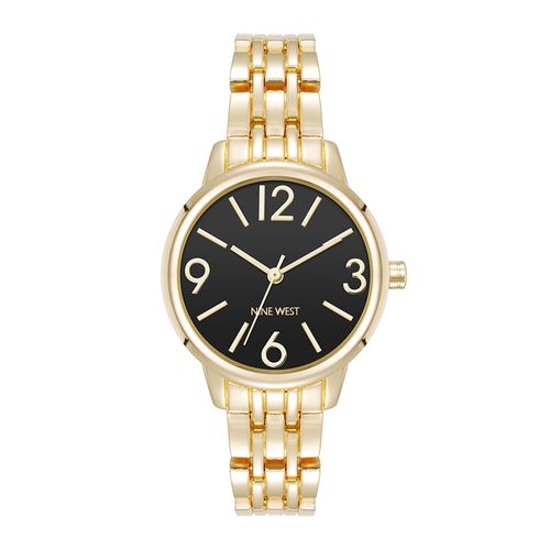 Reloj Nine West análogo de metal dorado para mujer