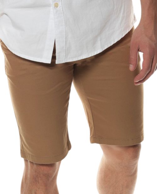 Short chino twill Gents khaki sólido para hombre