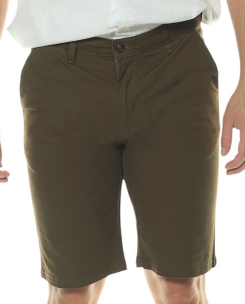 Short chino twill Gents olivo sólido para hombre