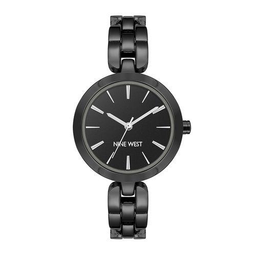 Reloj Nine West análogo metálico negro para mujer