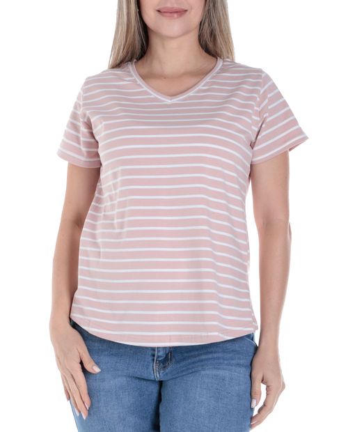 Camiseta Nicolle rayada manga corta para mujer