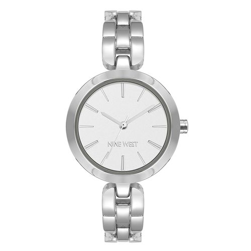 Reloj Nine West análogo metálico plateado para mujer