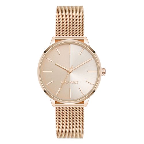 Reloj Nine West análogo metálico rose gold para mujer