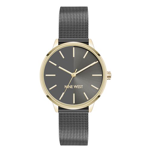 Reloj Nine West análogo metálico negro para mujer