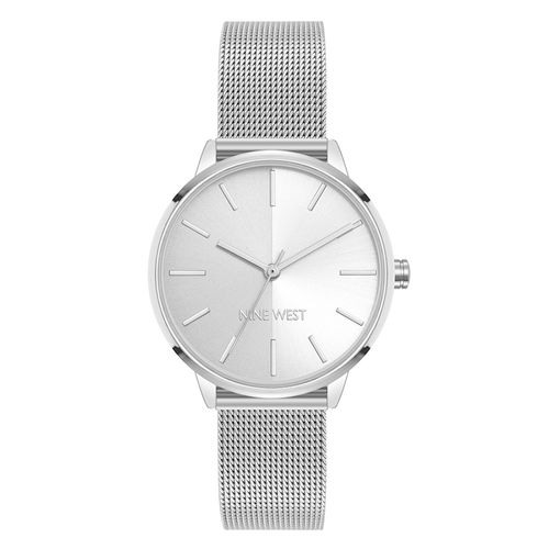 Reloj Nine West análogo metálico plateado para mujer