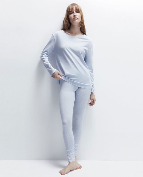 Pijama con pantalón Sfera celeste para mujer