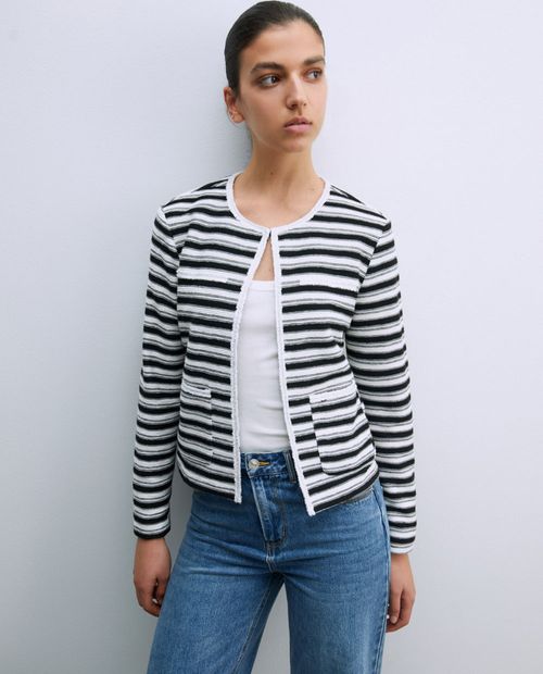 Chaqueta Sfera tweed rayado para mujer