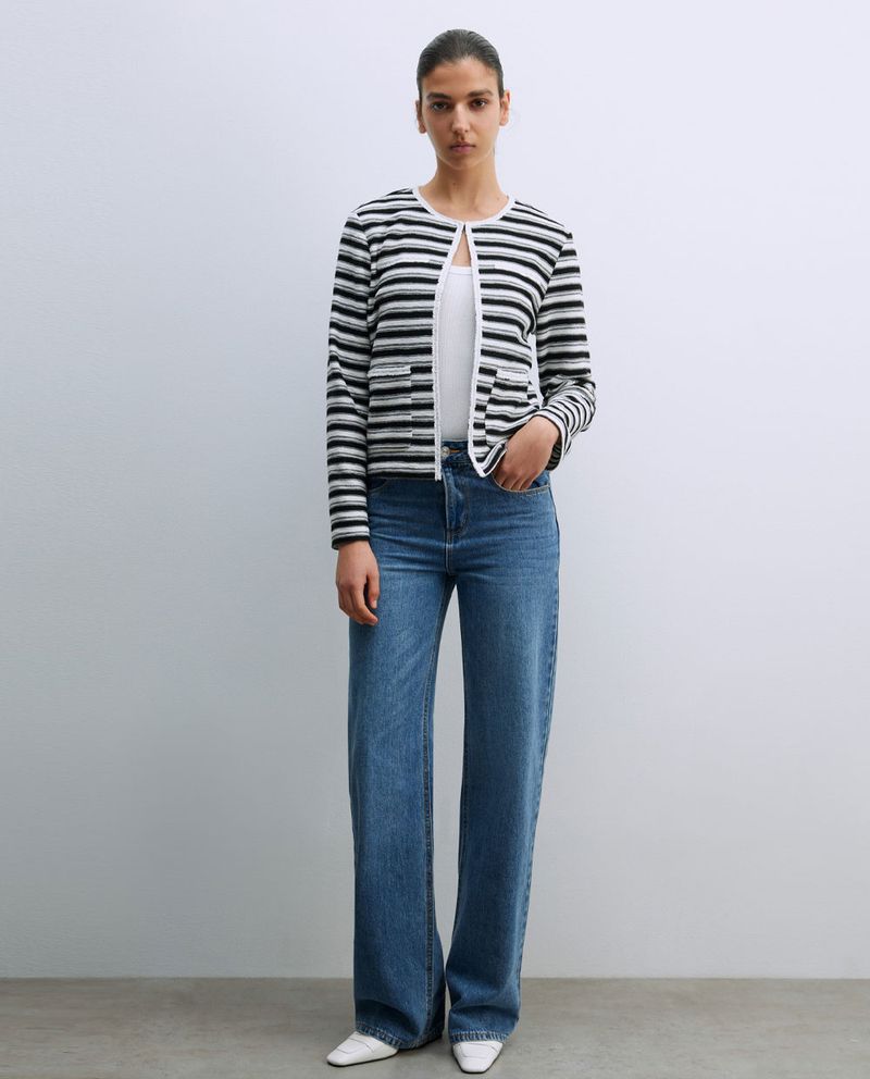 104832482-Chaqueta-Sfera-tweed-rayado-para-mujer