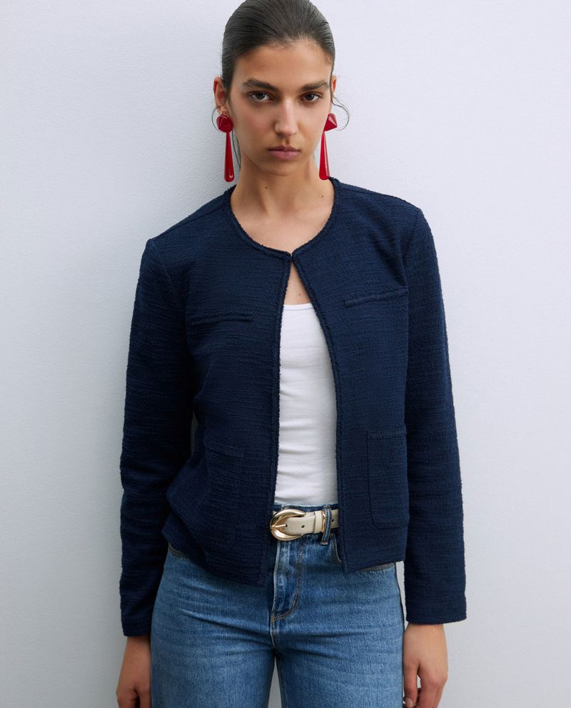 104832486-Chaqueta-Sfera-tweed-azul-para-mujer