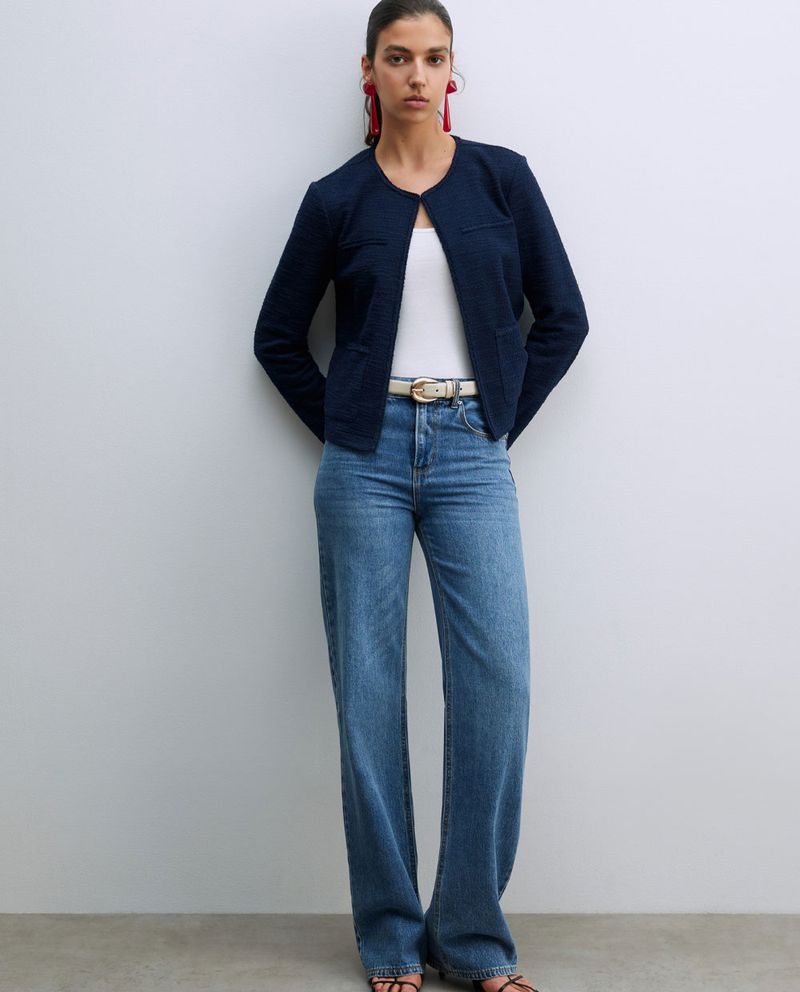 104832486-Chaqueta-Sfera-tweed-azul-para-mujer