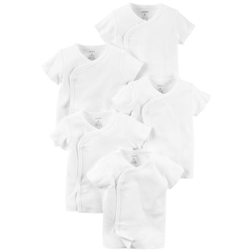 Set de 5 camisetas blancas sólido para bebé niño