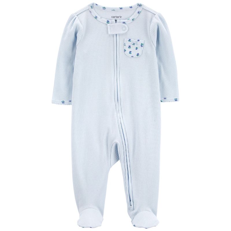 Pijama-celeste-bolsillo-estampado-para-bebe-niña-104846099